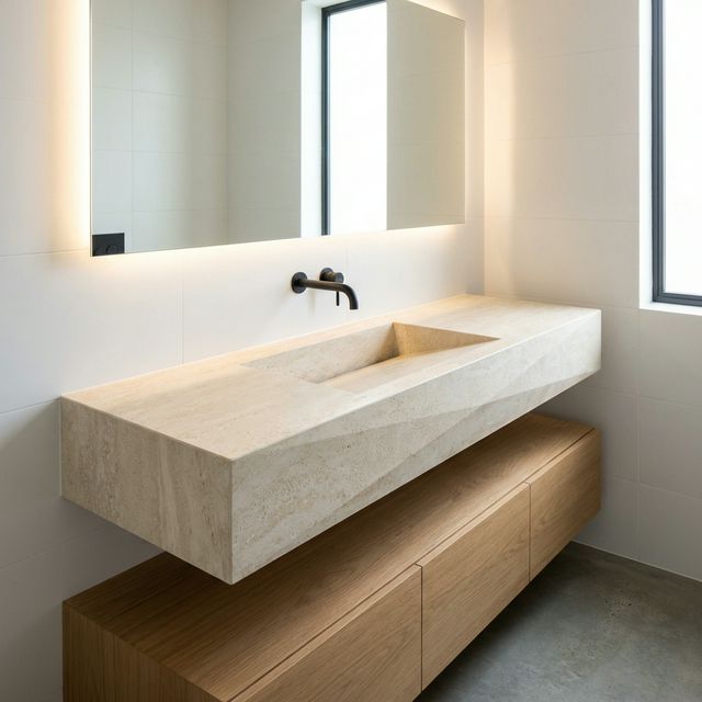 Krem-Ahşap Geometrik