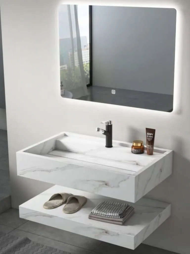 Beyaz Calacatta LED Raflı